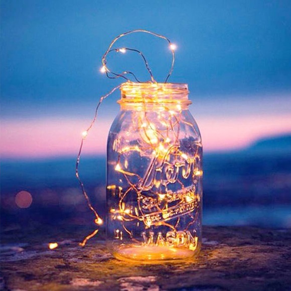 Deko Mini Draht Lichterkette 20-LEDs Wasserfest (Batteriebetrieben) 2 Meter - Warmweiss