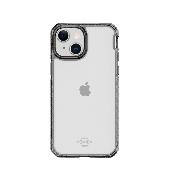 ITSkins - iPhone 13 Hybrid Clear Antimikrobielle Schutz Hardcase Hülle (Fallschutz 3 Meter) - Transparent / Schwarz