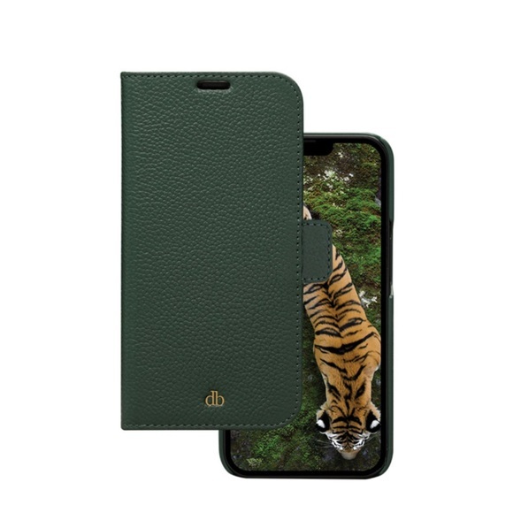 dbramante1928 - iPhone 13 2in1 Book Cover Echtleder Tasche mit RFID Schutz New York (NY61EVGR5573) - Evergreen