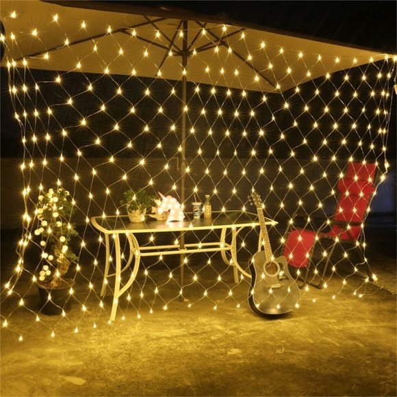 (3x2m) 200-LED Outdoor Lichterkette Netz Vorhang Beleuchtung für Weihnachten Wasserfest IP65 - Warmweiss