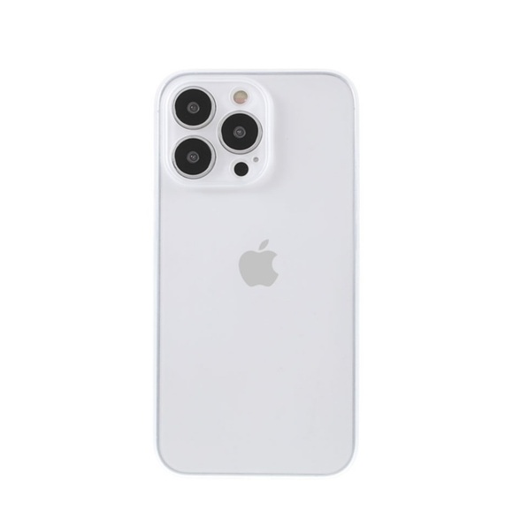 Apfelkiste © - iPhone 13 Pro Kunststoff Hülle Case Ultra Thin 0.45 mm - Weiss / Transparent (Matt)