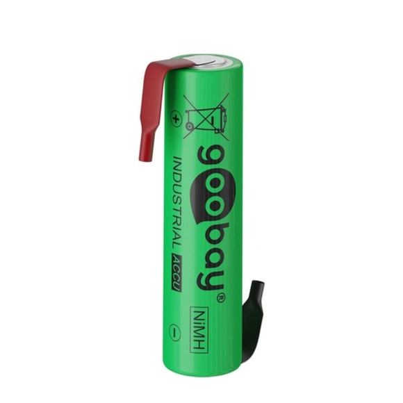 Goobay - Wiederaufladbare 1.2 Volt 2100mAh LSD-NiMH AA Akku Batterie mit Lötfahne (Bulk)