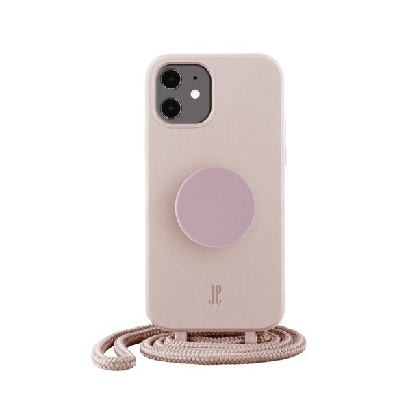 PopSockets - (by Just Elegance) iPhone 11 3in1 Necklace Gummi Hülle + Handykette (150cm) + PopSockets (30043) - Rose Breath