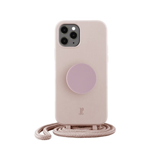 PopSockets - (by Just Elegance) iPhone 11 Pro Max 3in1 Necklace Gummi Hülle + Handykette (150cm) + PopSockets (30056) - Rose Breath