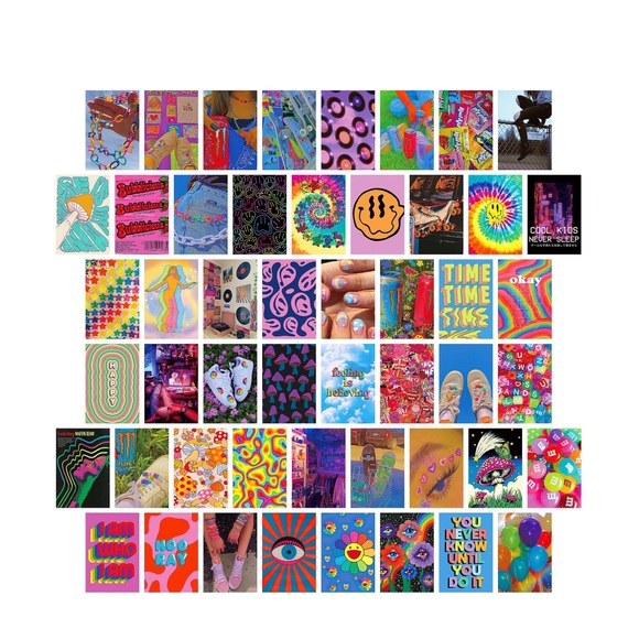 (50er Set) 10x15cm Vintage Postkarten Wand Dekoration Retro Schreibkarten - 90's Style