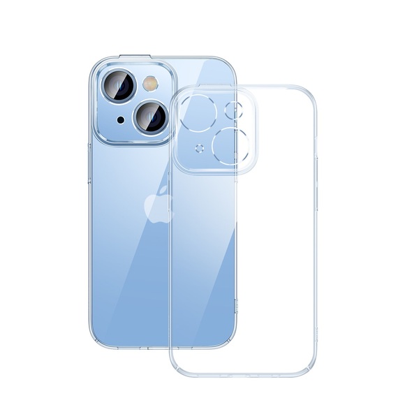 Baseus - iPhone 14 Crystal Hardcase Hülle Ultra Thin mit Kameraschutz + Display Panzerglas - Transparent