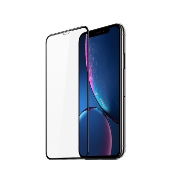 Dux Ducis - iPhone 11 / iPhone Xr Full-Screen Vollbild Panzer Glas Display Schutzfolie mit Rahmen - Schwarz