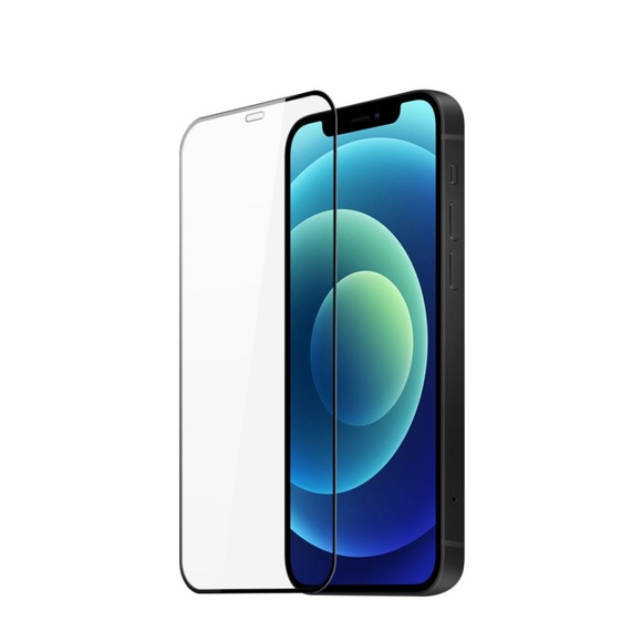 Dux Ducis - iPhone 12 / iPhone 12 Pro Full-Screen Vollbild Panzer Glas Display Schutzfolie mit Rahmen - Schwarz