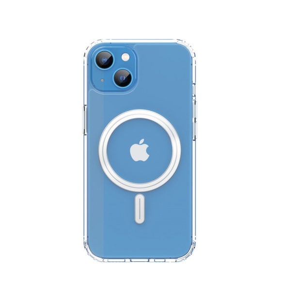 Dux Ducis - iPhone 14 MagSafe Hybrid Hardcase Hülle TPU Bumper + Kunststoff Rückseite - Transparent / Silber