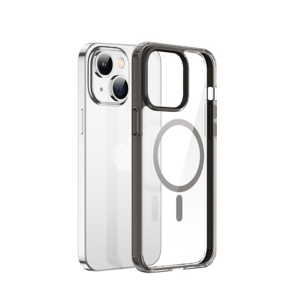 Dux Ducis - iPhone 14 MagSafe Hybrid Hardcase Hülle TPU Bumper + Kunststoff Rückseite - Grau / Transparent