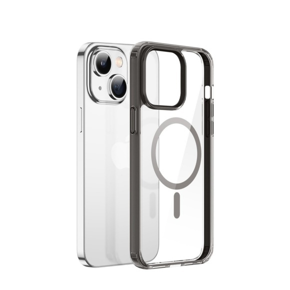 Dux Ducis - iPhone 14 Plus MagSafe Hybrid Hardcase Hülle TPU Bumper + Kunststoff Rückseite - Grau / Transparent