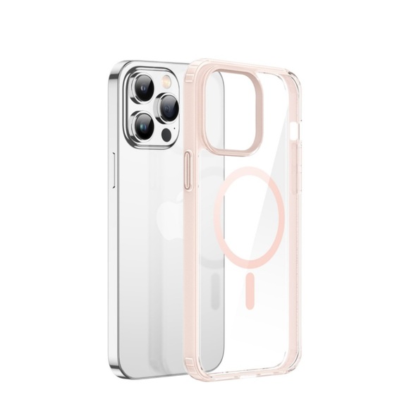 Dux Ducis - iPhone 14 Pro Max MagSafe Hybrid Hardcase Hülle TPU Bumper + Kunststoff Rückseite - Rosa / Transparent