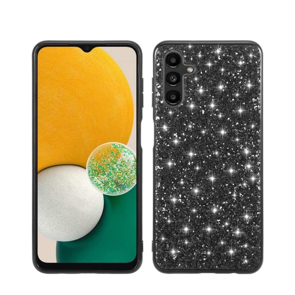 Samsung Galaxy A54 5G Hybrid Hardcase Schutzhülle im Glitzer Design - Schwarz
