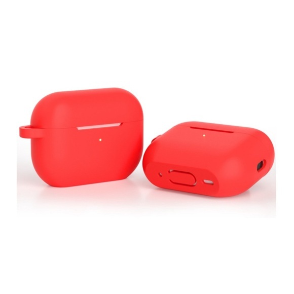 AirPods Pro 2 Silikon Case Schutzhülle Ultra Thin mit Standfunktion - Hellrot (Matt)