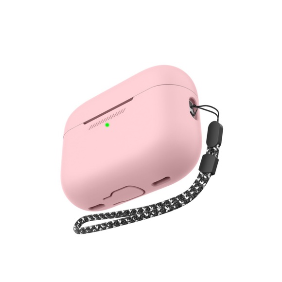 AirPods Pro 2 Silikon Schutzhülle Abdeckung mit Handschlaufe - Rosa