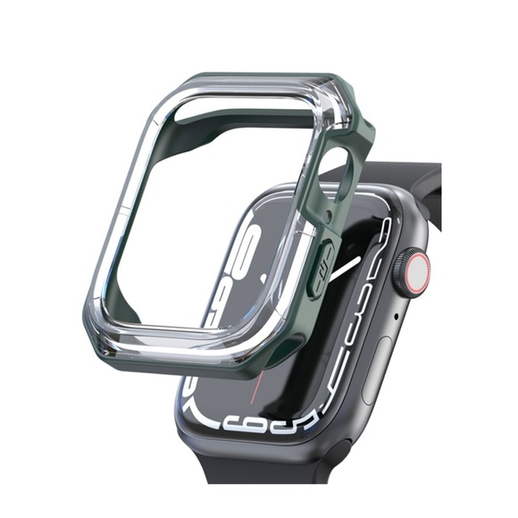 Apple Watch 7 (41 mm) Hybrid Hardcase Bumper Hülle - Transparent / Grün