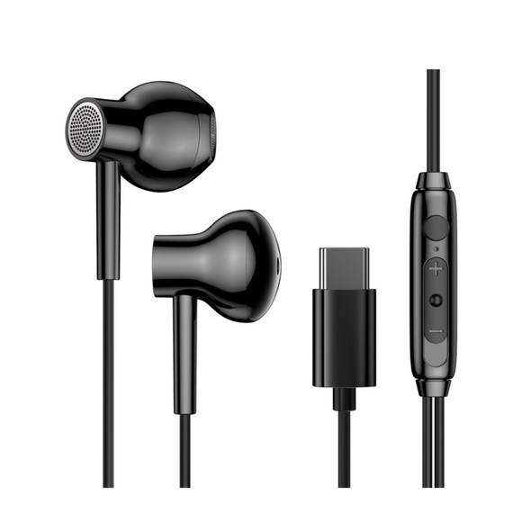 Joyroom - Stereo Kopfhörer Headset mit integrierter Fernbedienung + USB C Anschluss - Schwarz