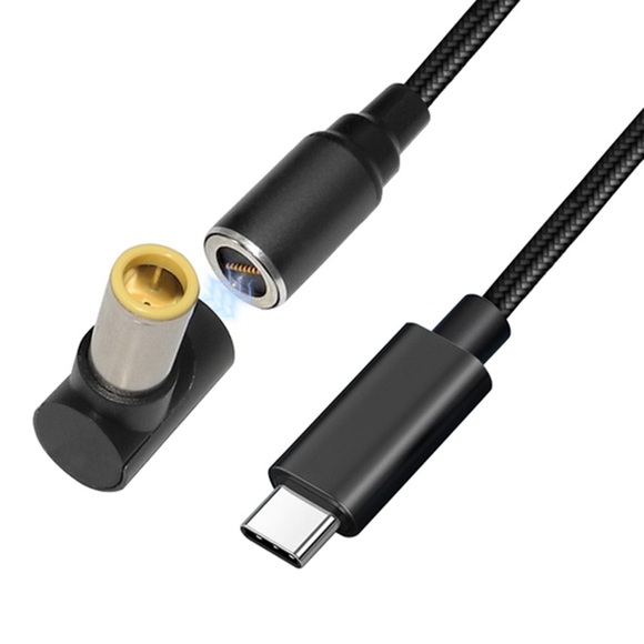 (100W / 1.8m) Lenovo IBM Thinkpad Magnetischer USB C Power Delivery Ladeanschluss Adapter Konverter inkl. USB C Kabel (7.9x5.5mm)