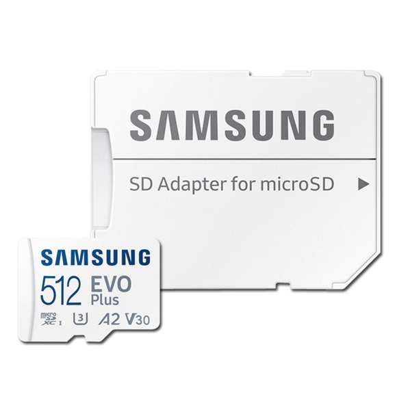 Samsung - 512GB EVO Plus Micro-SDXC TransFlash Speicherkarte 130MB/s UHS-I U3 A2 V30 + SD Adapter