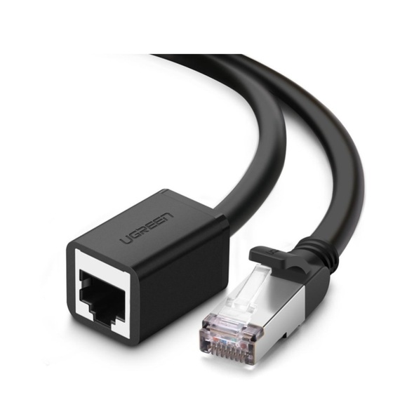 Ugreen - (2m) CAT 6 Ethernet LAN RJ45 Netzwerk Verlängerungskabel Adapter Kabel - Schwarz