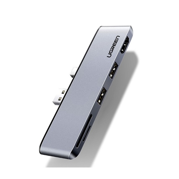 Ugreen - 5in1 Hub Microsoft Surface Pro 6 / 5 / 4 Multiport Adapter mit 4K HDMI / 2x USB 3.0 / SD & Micro SD Kartenlesegerät - Grau