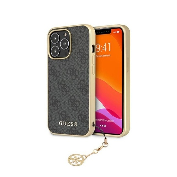 Guess - iPhone 13 Pro Charms Hardcase Hülle (GUHCP13LGF4GGR) - Schwarz