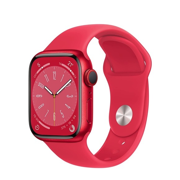 APPLE Watch Series 8 (GPS) 45 mm - Smartwatch (Regular 140 - 220 mm, Fluorelastomer, (PRODUCT)RED Aluminium/(PRODUCT)RED)