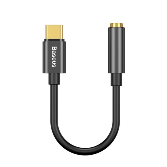 Baseus - USB C auf 3.5 mm AUX Klinken Adapter - Schwarz