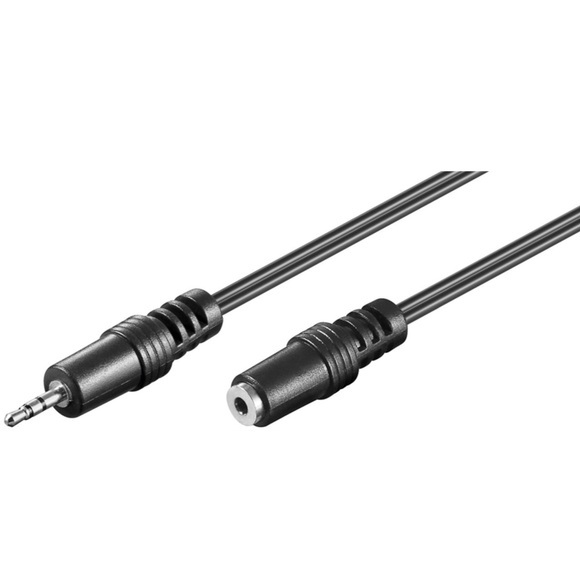 Goobay - (2m) 2.5mm Klinke Audio Stecker Stereo AUX Verlängerungskabel (50458) - Schwarz