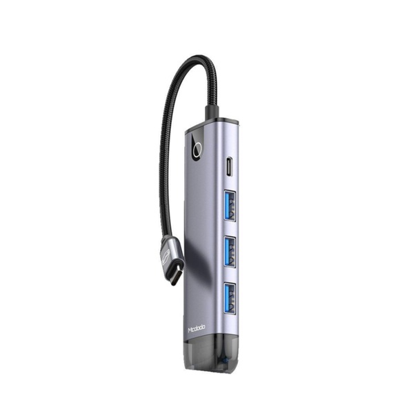 Mcdodo - 5in1 USB C Multiport Adapter Hub USB C (PD/100W) / 4K HDMI / 3x USB 3.0 für PC / MacOS und Android - Dunkelgrau