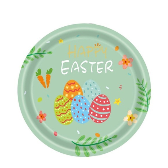 (16er Set) Ø17cm Einweg Teller Party Geschirr Tisch Dekoration - Ostern