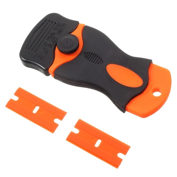 Mini Aufkleber Vignetten Entferner Scraper Schaber mit Kunststoff Klingen