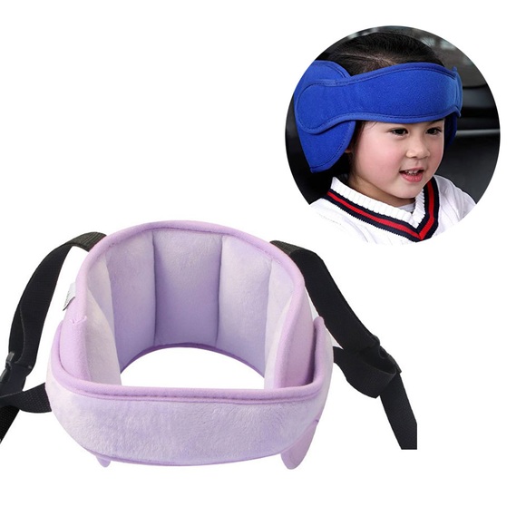 Auto Kopfstütze Verstellbares Polster Kissen Kindersitz / Autositz Kopf Halter Band - Lila