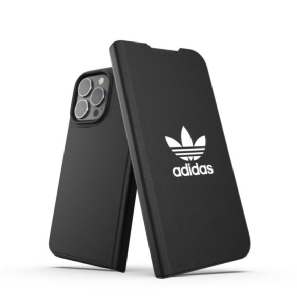 adidas Originals - iPhone 13 Pro Max Booklet Case Leder Etui Tasche (47127) - Schwarz