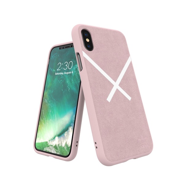 adidas Originals - iPhone Xs / X Premium Moulded Case XbyO Ultrasuede Stoff Hülle (29188) - Rosa