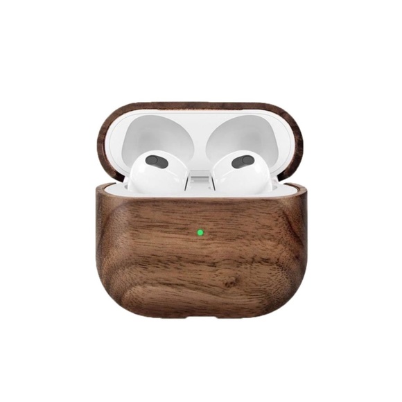 Woodcessories - AirPods (3. Gen.) EcoCase Slim Echt Holz Hülle Walnuss FSC Zertifiziert (ECO512) - Dunkelbraun