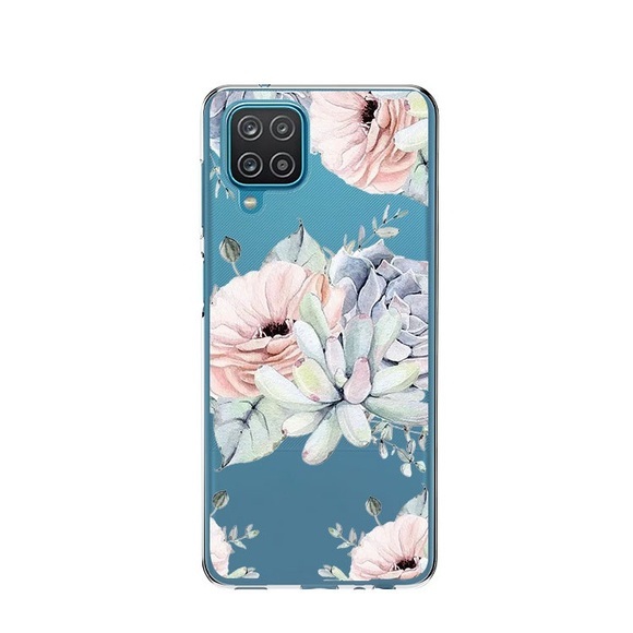 Apfelkiste © - Samsung Galaxy A12 Gummi Schutzhülle Blumen - Transparent