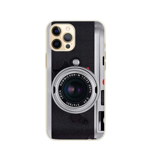 Apfelkiste © - iPhone 12 / iPhone 12 Pro Gummi Case Hülle Ultra Thin Retro Kamera - Schwarz / Grau