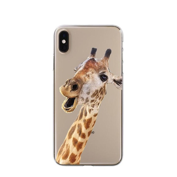 Apfelkiste © - iPhone Xs Max Gummi Case Hülle Ultra Thin Lachende Giraffe - Transparent