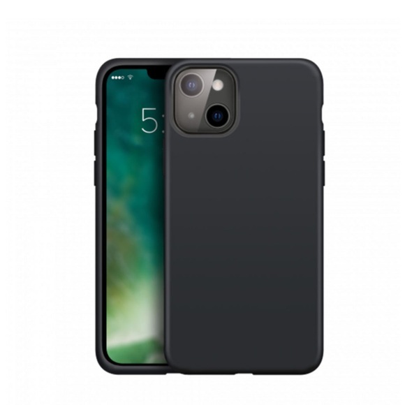 XQISIT - iPhone 13 Mini Silikon Case Hülle Antibakteriell - Schwarz