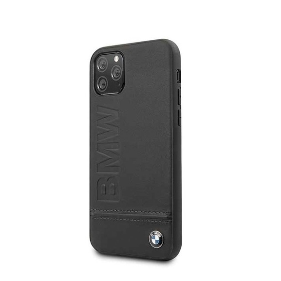 BMW - iPhone 11 Pro Echtleder Hard Case Hülle (BMHCN58LLSB) - Schwarz