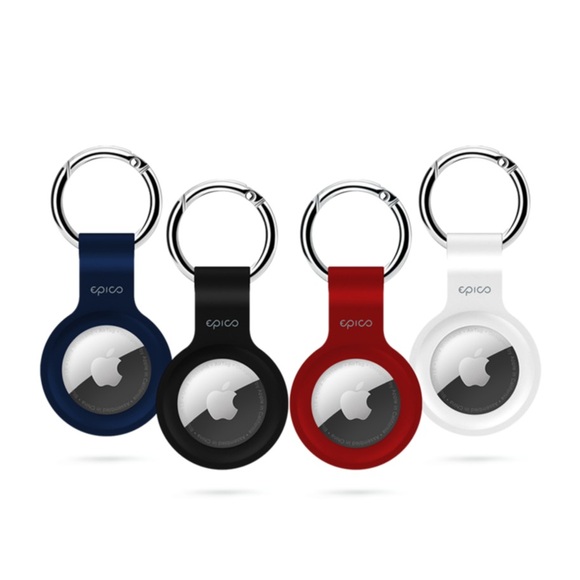 Epico - (4er Set) Apple AirTag Anhänger Silikon Case Hülle Schlüsselanhänger mit Schlüsselring (9910101300002)