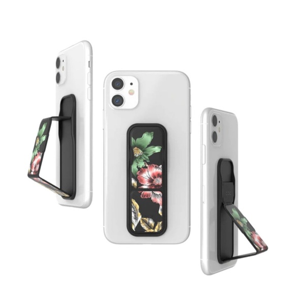 Clckr - Universal Antibakterielle Finger Griff Halterung mit Aufsteller für Smartphones / Tablets (45641) - Flower Show