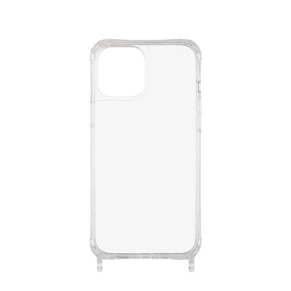 ETUUI - iPhone 12 Mini Necklace Hybrid TPU Hülle Air Cushion Fallschutz mit Ösen - Transparent