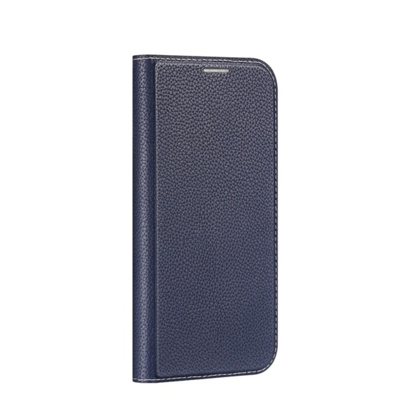 Dux Ducis - Samsung Galaxy A14 5G Flip Cover Leder Tasche mit Kartenfächer Litchi Look - Dunkelblau