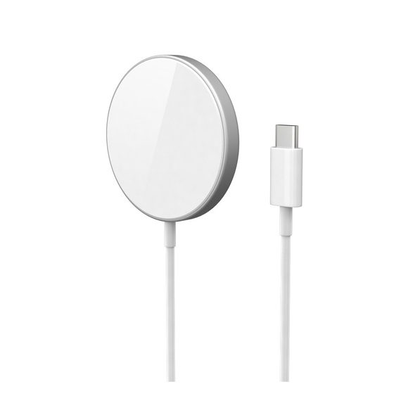 Epico - (1.2m) 15W MagSafe Ladegerät Magnetischer Alu USB C Qi-Wireless Fast Charger Ab Apple iPhone 12 (9915112100054) - Weiss
