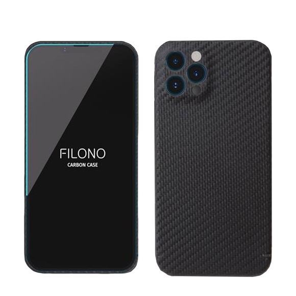 FILONO Carbon - Schutzhülle (Passend für Modell: Apple iPhone 13 Pro Max)