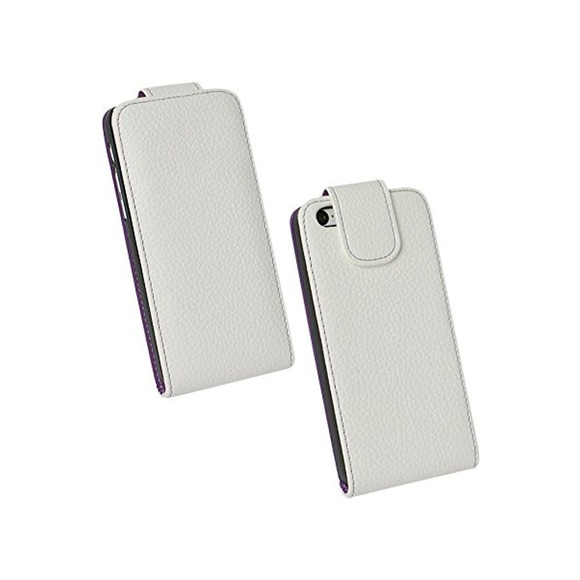 Fontastic - iPhone 6 / 6S Noma Leder Tasche Flip Cover Vertikal - Weiss