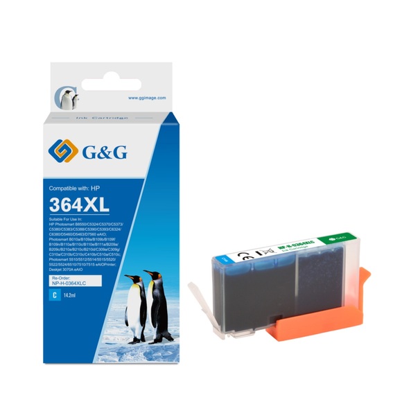 G&G - Ersetzt HP 364XL C Druckerpatrone Printer Tintenpatrone (950 Seiten / 14.2ml) - Blau