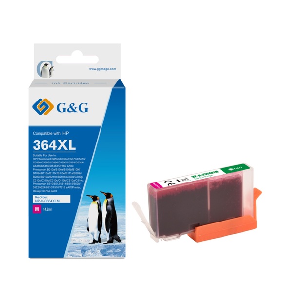 G&G - Ersetzt HP 364XL M Druckerpatrone Printer Tintenpatrone (950 Seiten / 14.2ml) - Rot